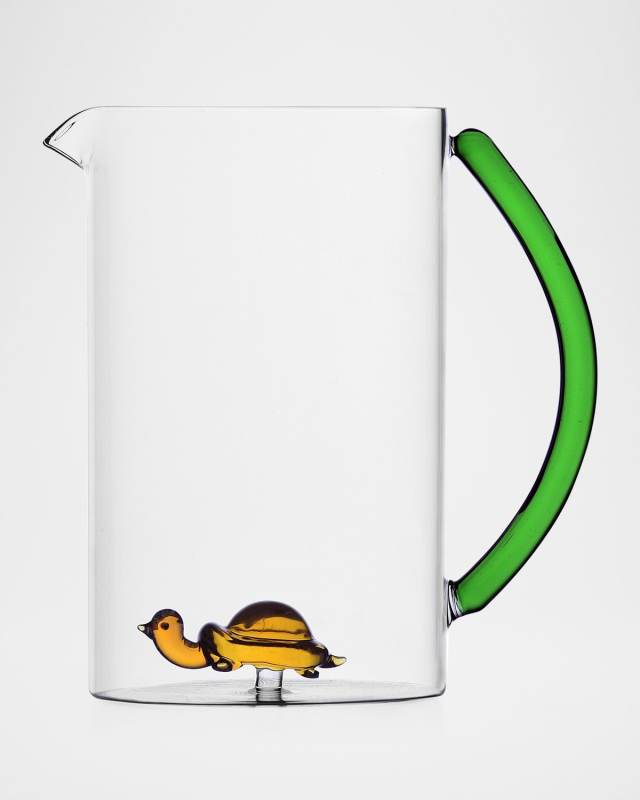 Animal Farm Turtle Pitcher with Seagrass Handle, 50.7 oz.